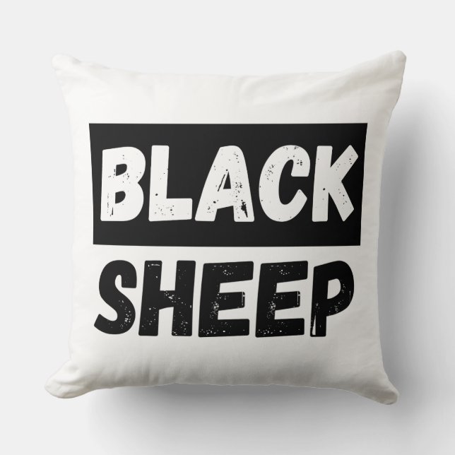 Black Sheep Bold Distressed Rebel Streetwear Art Kudde (Framsida)