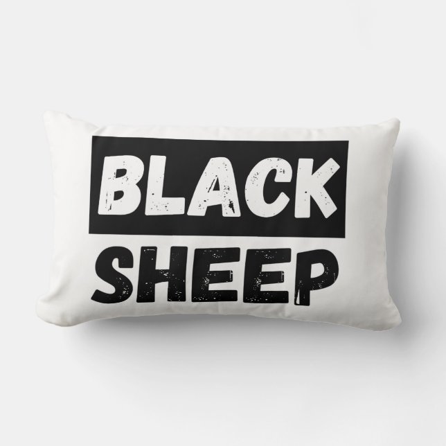Black Sheep Bold Distressed Rebel Streetwear Art Lumbarkudde (Framsida)