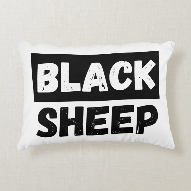 Black Sheep Bold Distressed Rebel Streetwear Art Prydnadskudde (Framsidan)