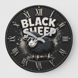 Black Sheep Funny Rustic Farmhouse Rebel Stor Klocka