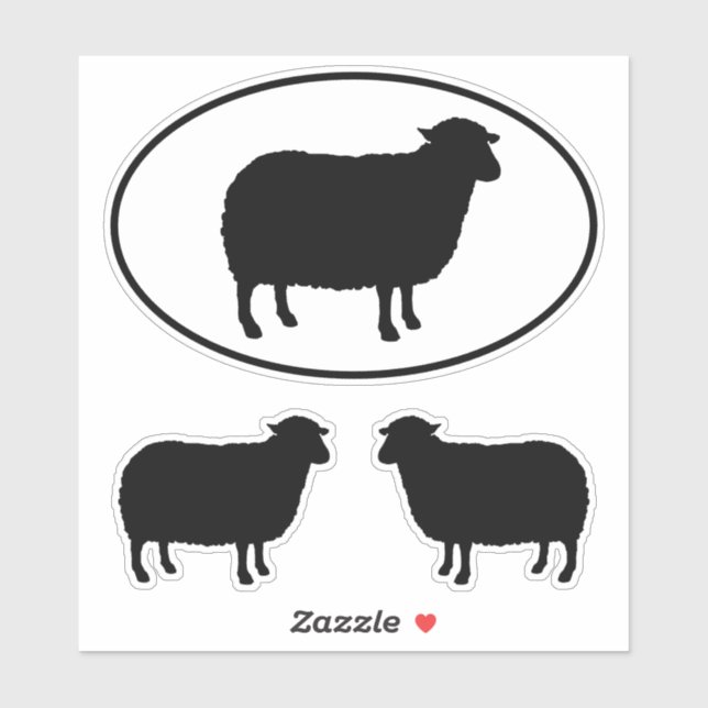 Black Sheep Silhouette Klistermärken (Ark)