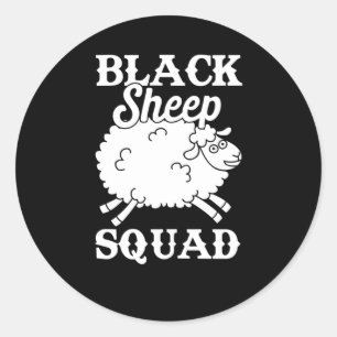 Black Sheep Squad Sheep Älskare Schäfer Runt Klistermärke