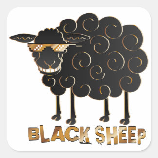 Black Sheep Sticker Fyrkantigt Klistermärke