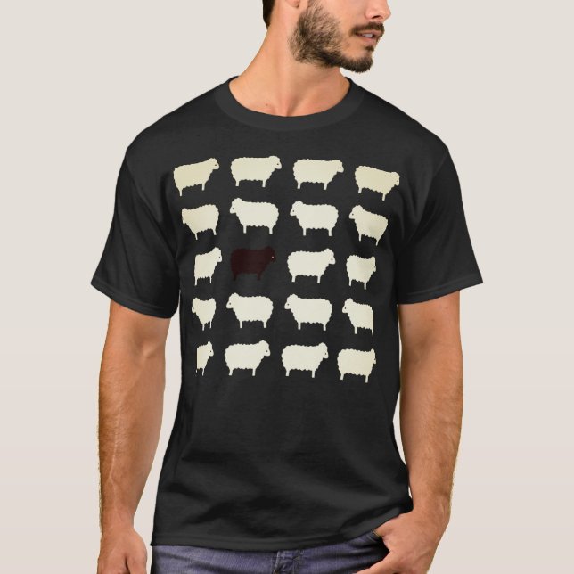 Black Sheep Sweater Mönster Classic T-Shirt (Framsida)