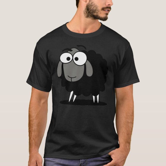 Black Sheep Tecknad Funny T-Shirt Sticker Duvet Co (Framsida)