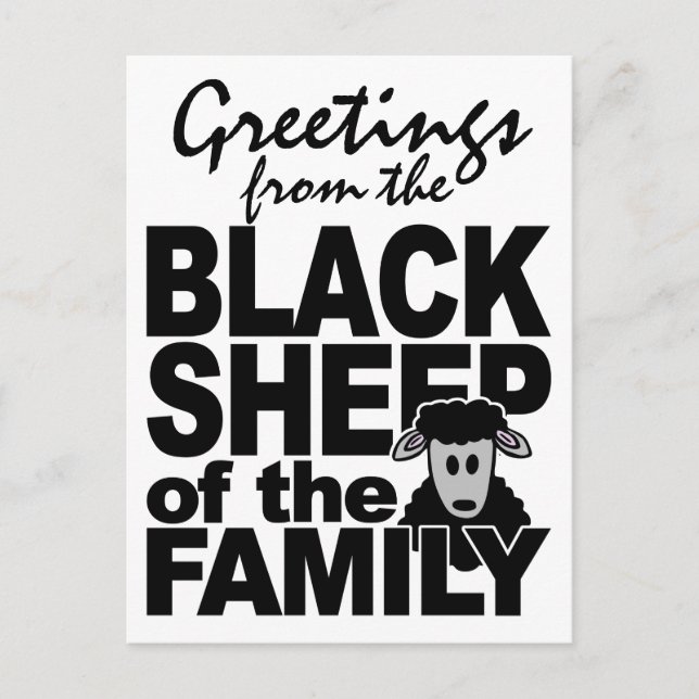 BLACK SHEEP-vykort, anpassa Vykort (Framsida)