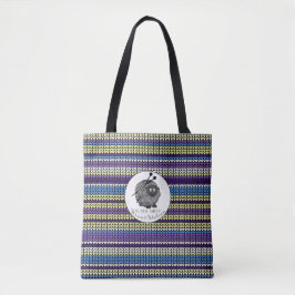 Black Sheep Yarns & Woolies Sticka Print Tote Tygkasse