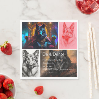 Black Shepherd Dog Paper Napkin Pappersservett