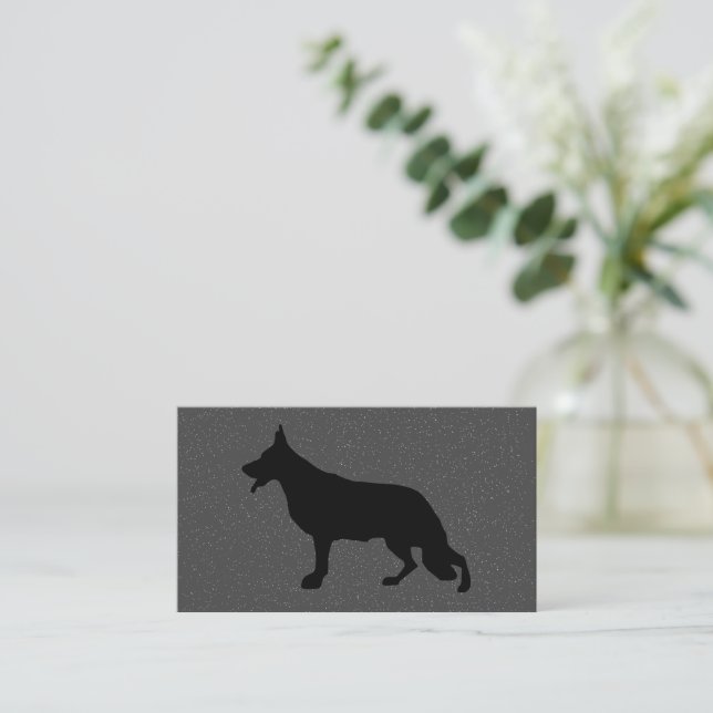 Black Shepherd Hund Illustration Visitkort (Stående Fram)