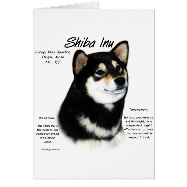 Black Shiba Inu Historik Hälsningskort (Framsidan)