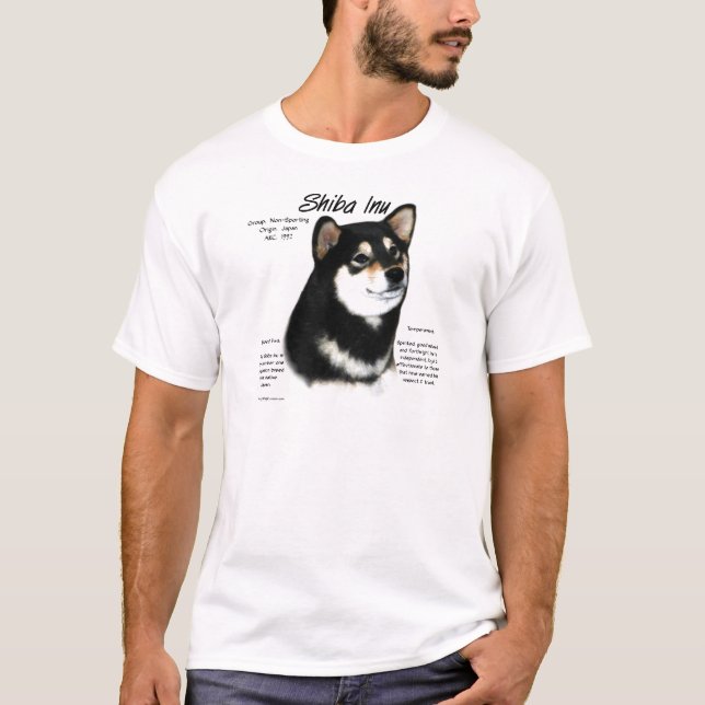 Black Shiba Inu Historik T-shirt (Framsida)