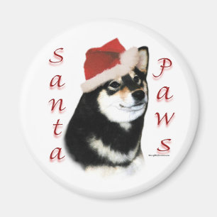 Black Shiba Inu Santa Tassar - Magnet