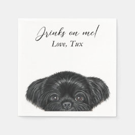 Black Shih Tzu Bröllop Cocktail Napkin Pappersservett