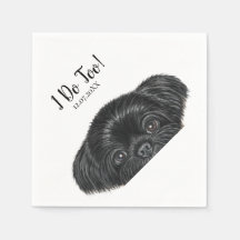 Black Shih Tzu Cocktail Napkins Bröllop