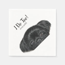 Black Shih Tzu Cocktail Napkins Bröllop Pappersservett
