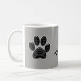 Black Shimmer Paw Print Tack Animal Caregiver Kaffemugg