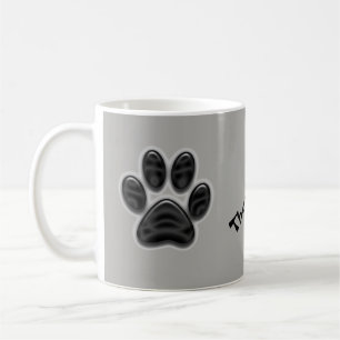Black Shimmer Paw Print Tack Animal Caregiver Kaffemugg