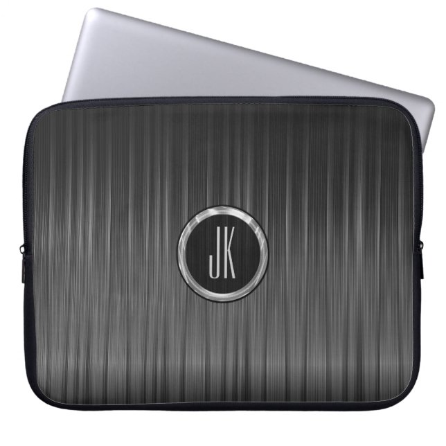 Black Shiny Carbon Fiber Struktur Laptop Sleeve (Framsidan)