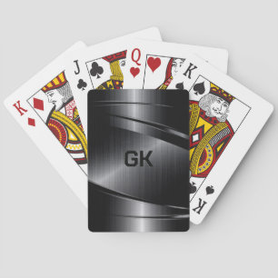 Black Shiny Metallic Brushed Aluminium-utseende Casinokort