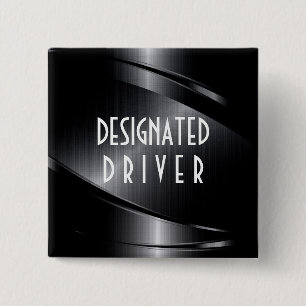Black Shiny Metallic Brushed Aluminium-utseende Knapp