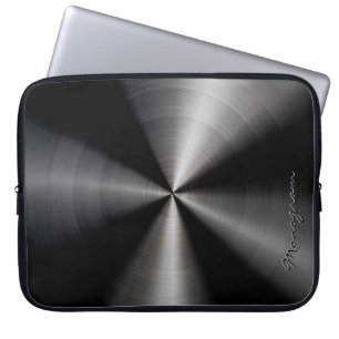 Black Shiny Metallic Stainless Steel-utseende Laptop Fodral