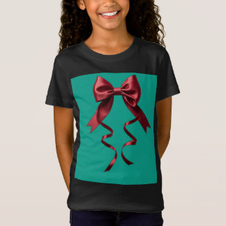 Black shirt with green bow t