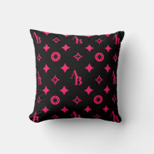 Black + Shock rosa Anpassningsbar Initial Monogram