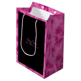 Black & Shock rosa Faux Foil Gift Bag