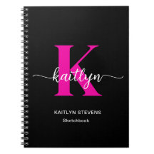 Black Shock rosa Monogram Sketchbook