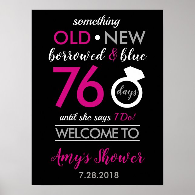 Black Shock rosa White Silver Möhippa Möhippa Poster (Framsidan)