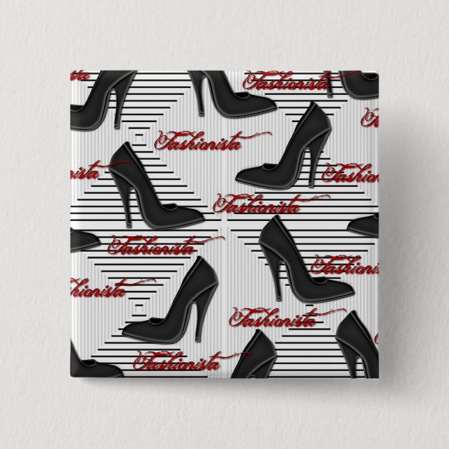 Black Shoes-Fashionista-Button Knapp (Framsida)