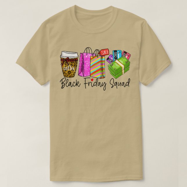 Black Shopping Fredag Squad Shopping Team Spirt De T Shirt (Design framsida)