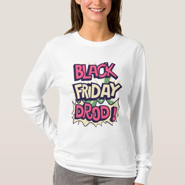 Black Shopping Fredag T-Shirt (Framsida)