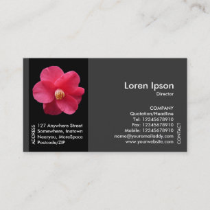 Black Side Band Flower - Red Camellia II Visitkort