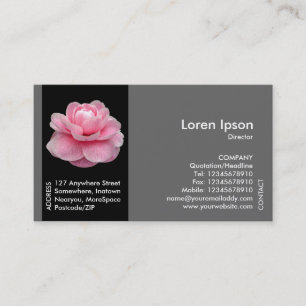 Black Side Band Flower - Rosa Camellia II Visitkort
