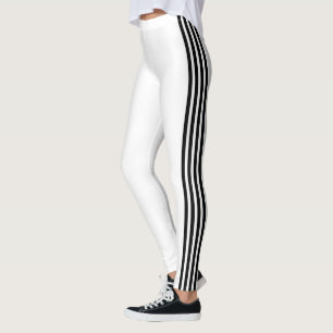 Black Side Rand White Leggings Anpassningsbar Färg