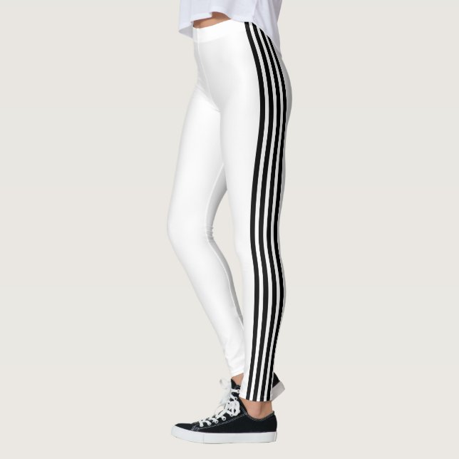 Black Side Rand White Leggings Anpassningsbar Färg (Vänster)