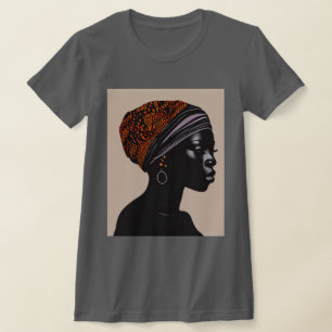 Black Silhouette African American Woman Head Wrap T Shirt