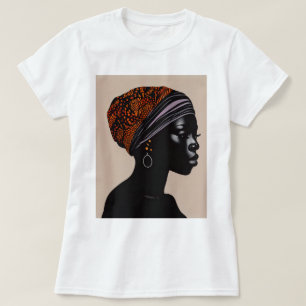 Black Silhouette African American Woman Head Wrap T Shirt