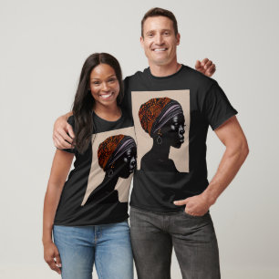 Black Silhouette African American Woman Head Wrap T Shirt