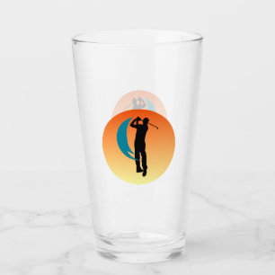Black Silhouette-bild av en Golfer Glaskopp