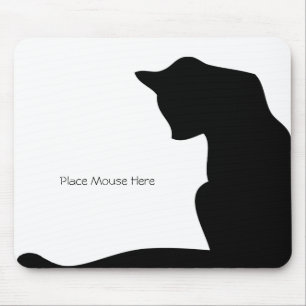 Black Silhouette Cat - Ställe Mouse här Musmatta