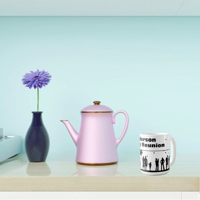 Black Silhouette Family Reunion Namn Kaffemugg (Skapare uppladdad)