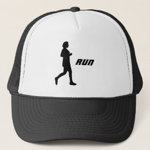 Black Silhouette Female Springer Running Painting Truckerkeps