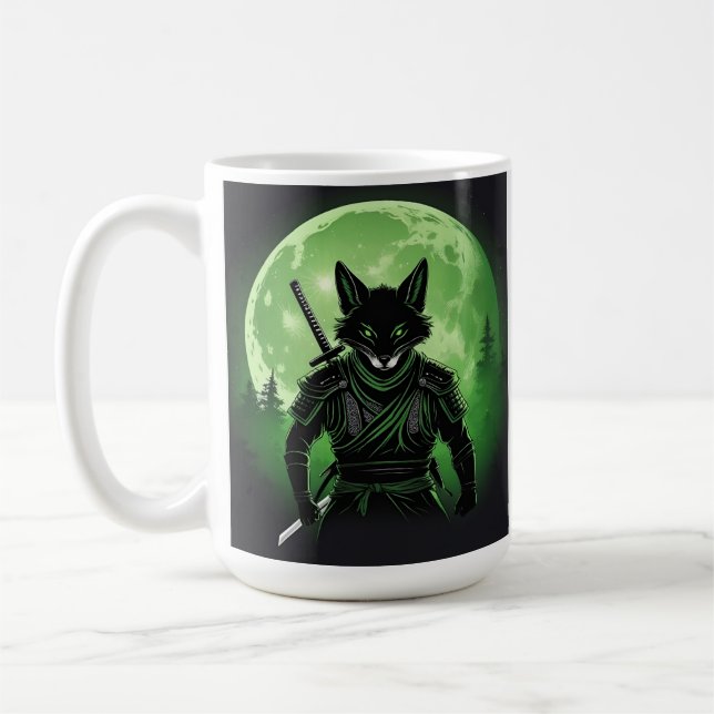 Black Silhouette Fox Kaffemugg (Vänster)