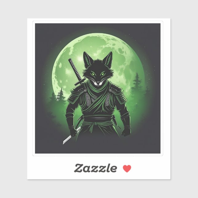 Black Silhouette Fox Klistermärken (Ark)