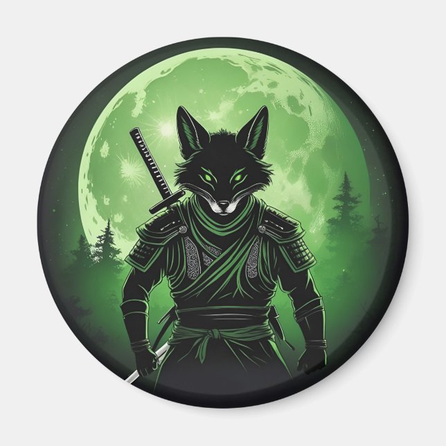 Black Silhouette Fox Magnet (Framsidan)