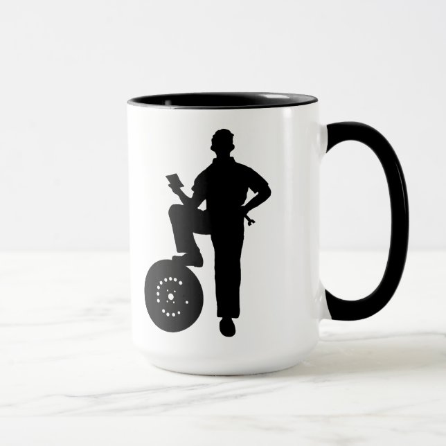 Black Silhouette från Mechanic Mugg Add Namn (Höger)