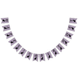 Black Silhouette Grattis på födelsedagen-kanin på Vimplar