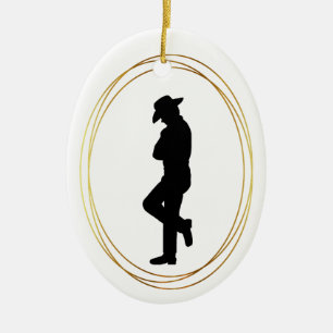 Black Silhouette i Cowboyen i Profil Ornament